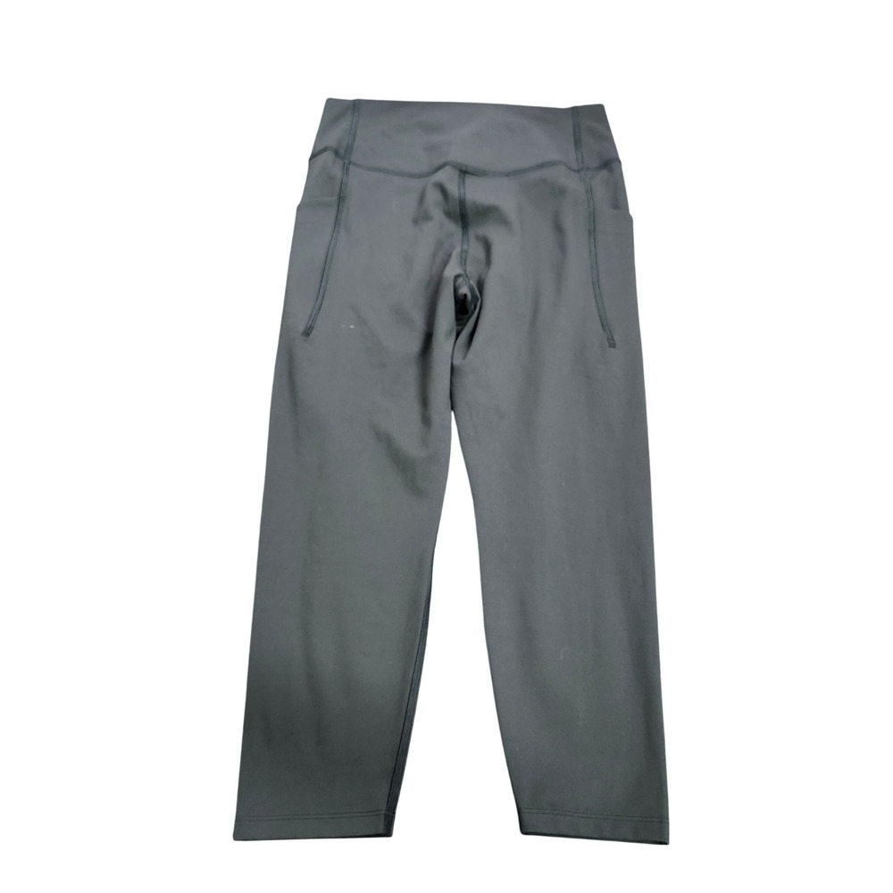 THE NORTH FACE LEGGINGS WOMENS L CROP DARK GRAY SIDE POCKETS EUC